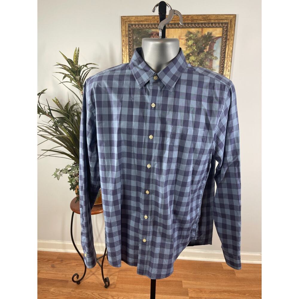 J.CREW Shirt Men's Medium Purple Check Tailored Fit Long Sleeve Corporate Chic